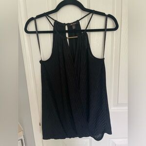 NWOT Ella Moss Crossover Black Tank With Gold Embellishments Small